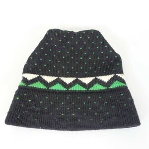 Black Green Beanie Hat‎ Mens Wool Apres Ski Winter Cozy KNITS by HART USA